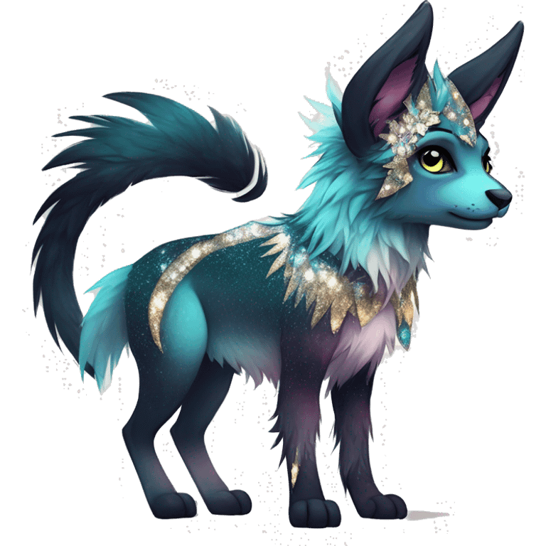 Cool cute Kawaii edgy fantasy animal sparkle fursona Fionbri creature by griffsnuff & LiLaiRa & Falvie full body emoji