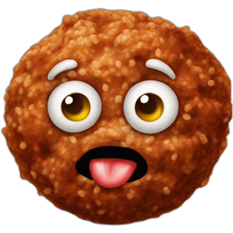 Meatball with eyes and mouth emoji