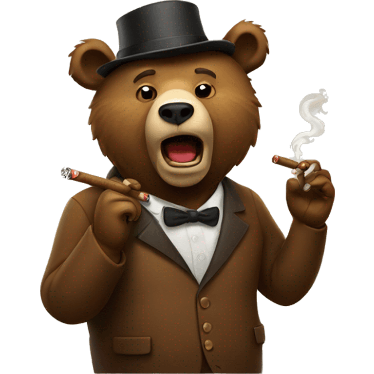 A bear smoking a cigar  emoji