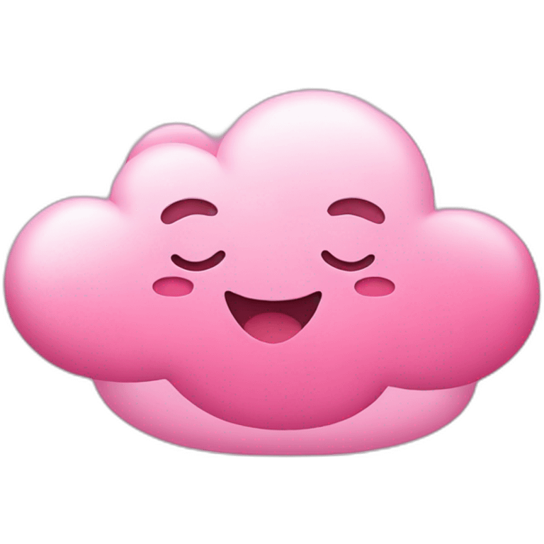 Pink cloud with lots of hearts and happy face emoji