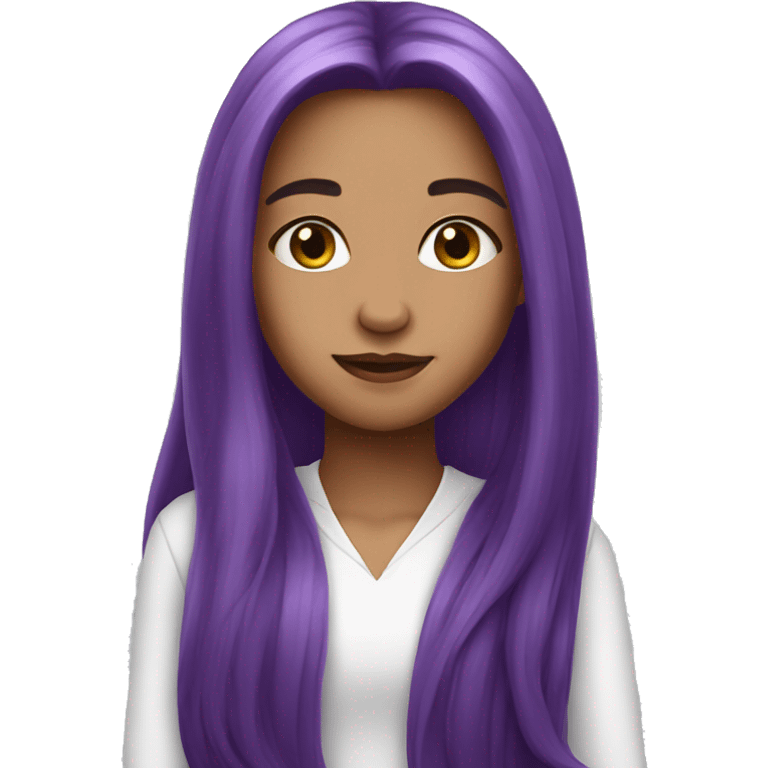 purple long hair pretty girl emoji