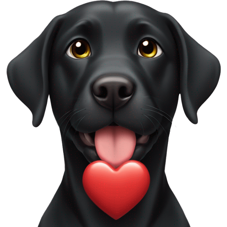 black labrador Kiss a heart emoji