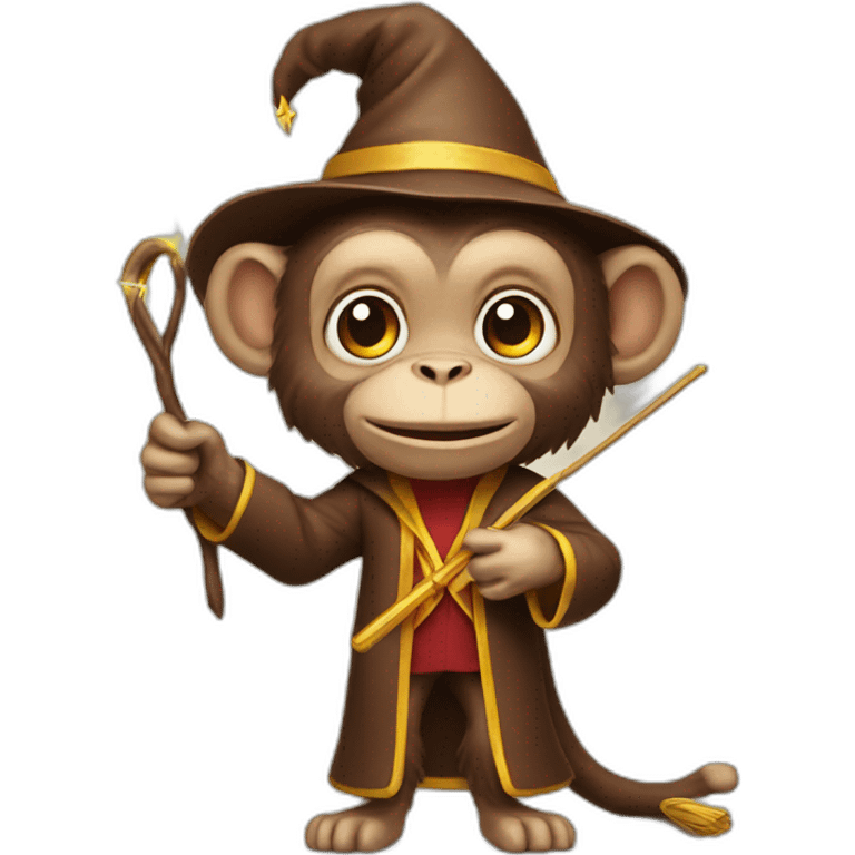 Monkey wizard with wand emoji