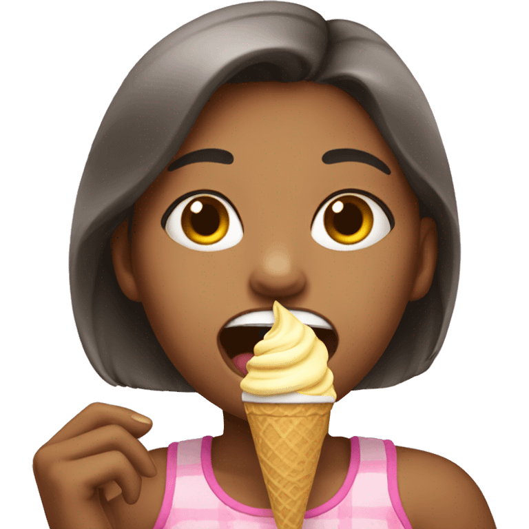 Girl eating ice cream emoji