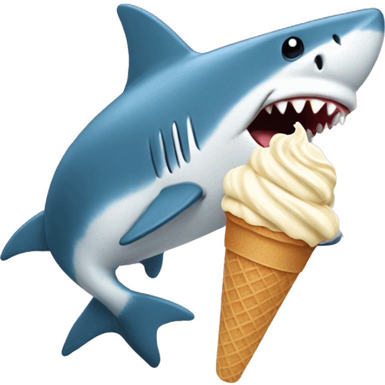 shark eating ice cream emoji