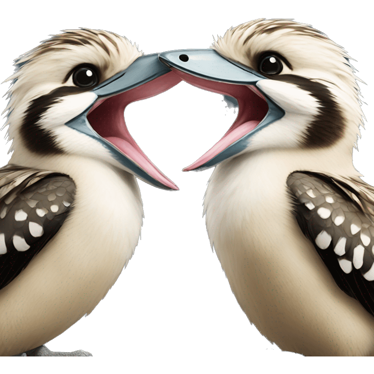 two kookaburras laughing side by side emoji