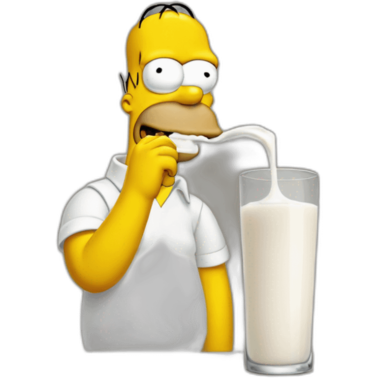 Homer simpson drinking milk emoji