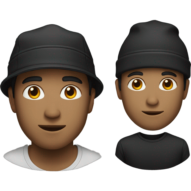 man with black cap and black  emoji