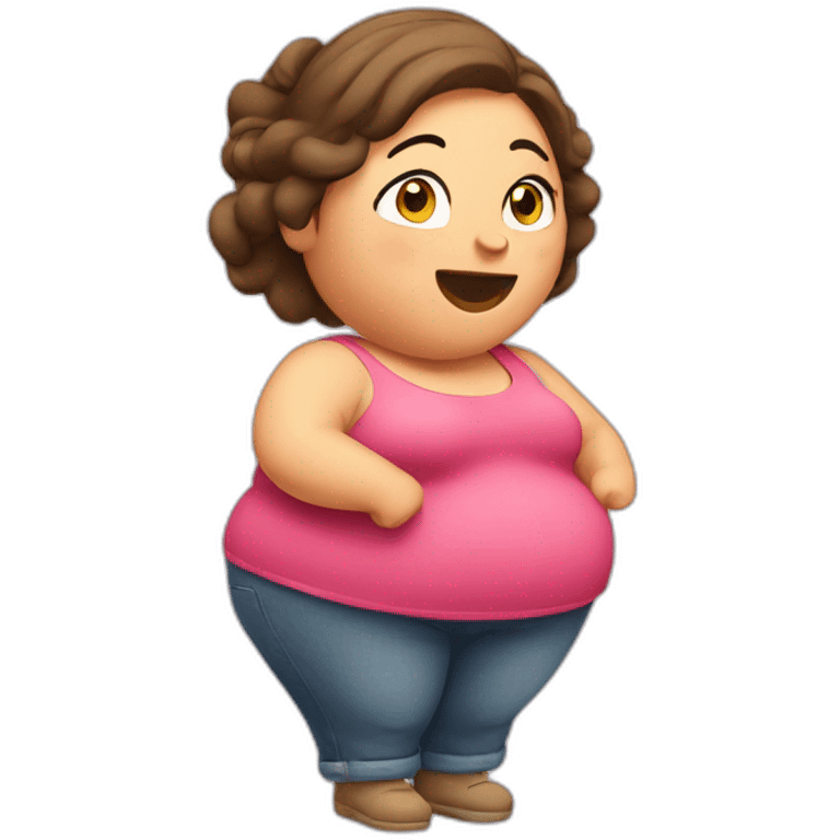 fat obese woman emoji