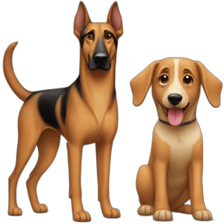 coonhound and German shepherd mix dog walking emoji