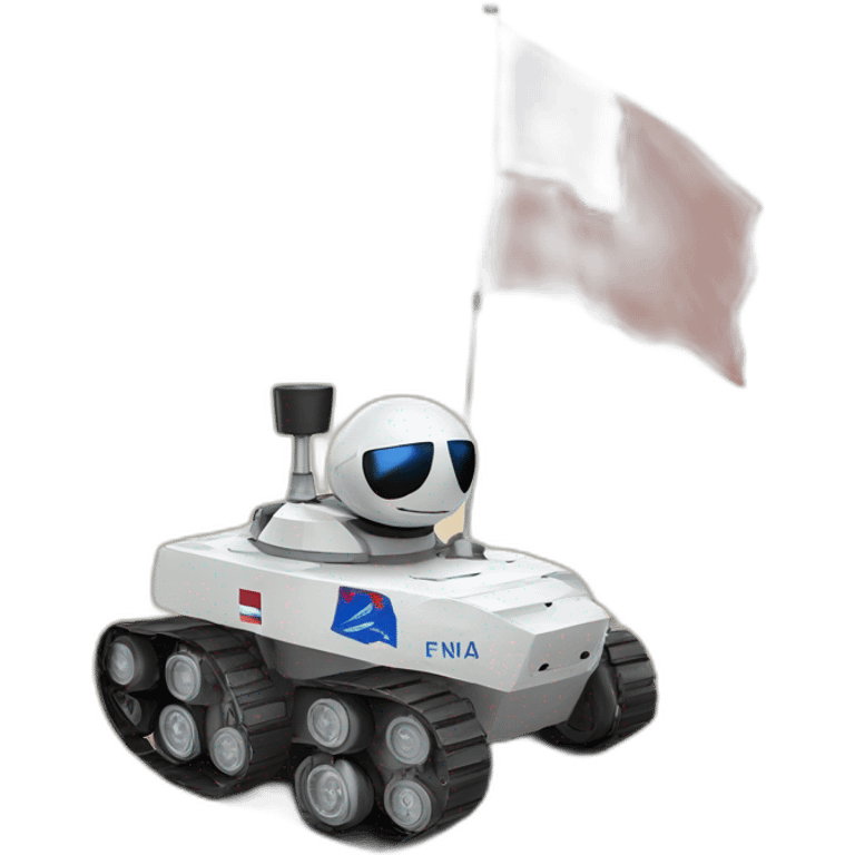 un rover martien avec le drapeau de la france emoji