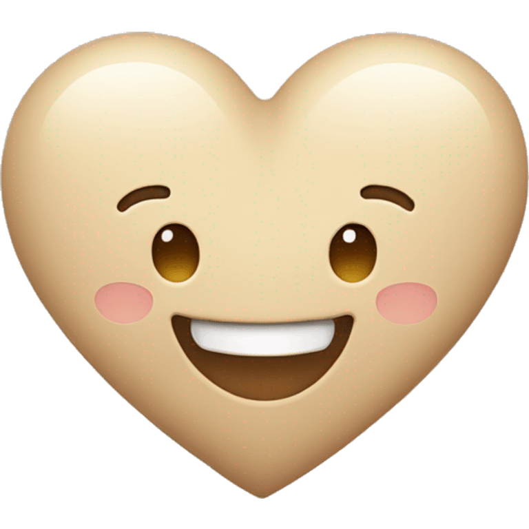 Beige Heart with smile  emoji