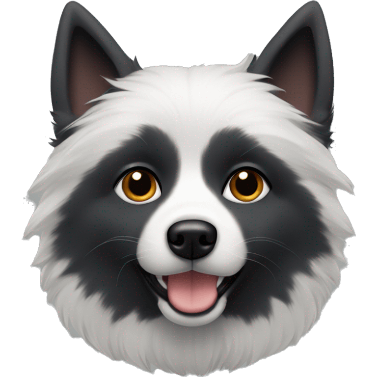 Dark Grey and black American Eskimo dog with folded ears emoji