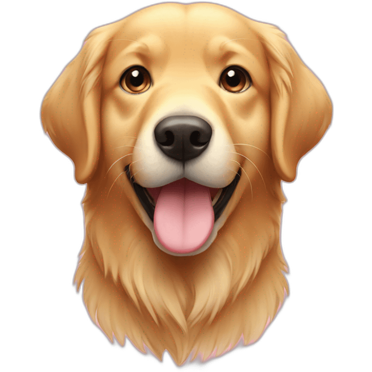 golden retriever with a face in love emoji