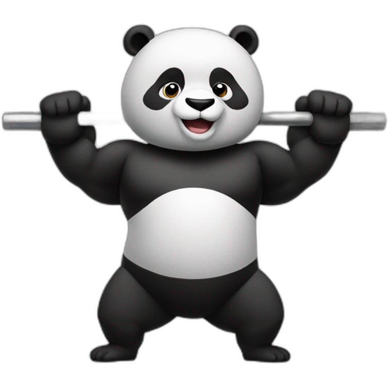 Panda weightlifting  emoji