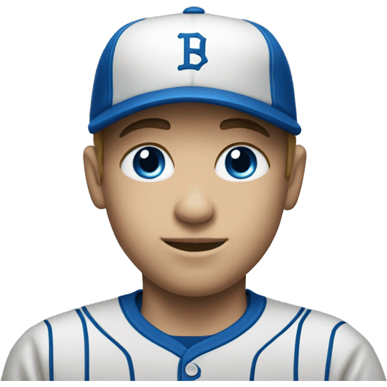 Blue eyes baseball boy emoji