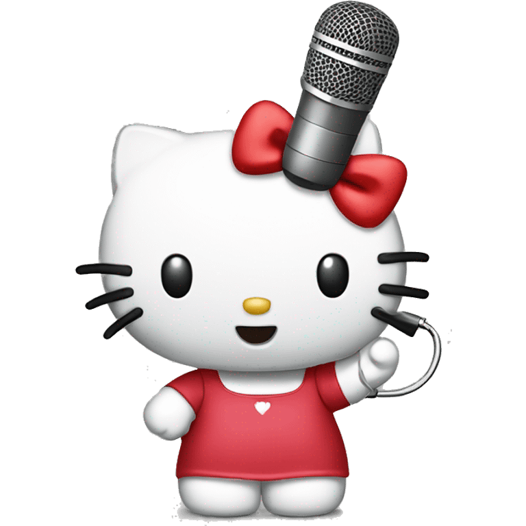 hello kitty with microphone emoji