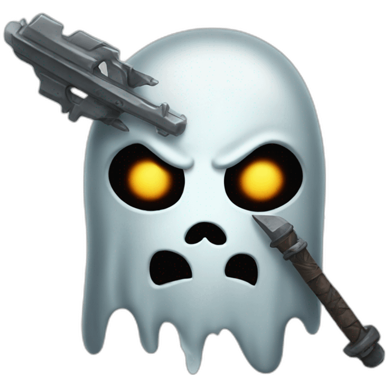 Ghost face with a weapon emoji