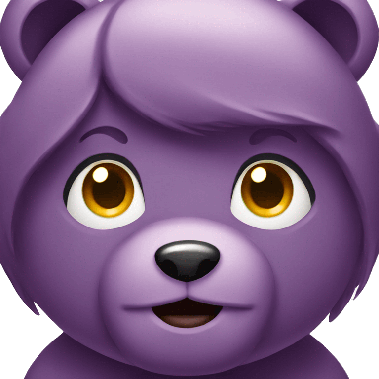 purple-cute-bear light head hairs  emoji