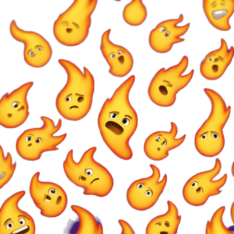 cute confused fire as an emoji emoji