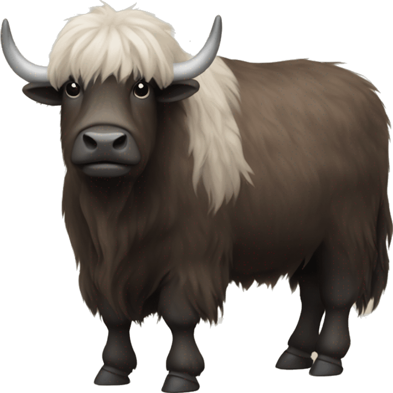 Yak with majestic fur and saddle emoji