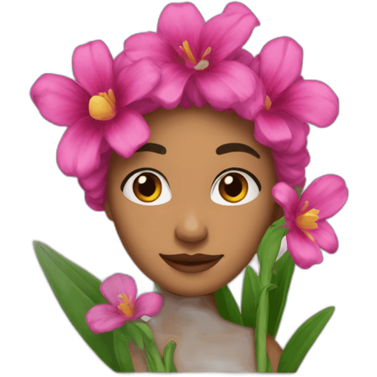 Pintora de flores emoji