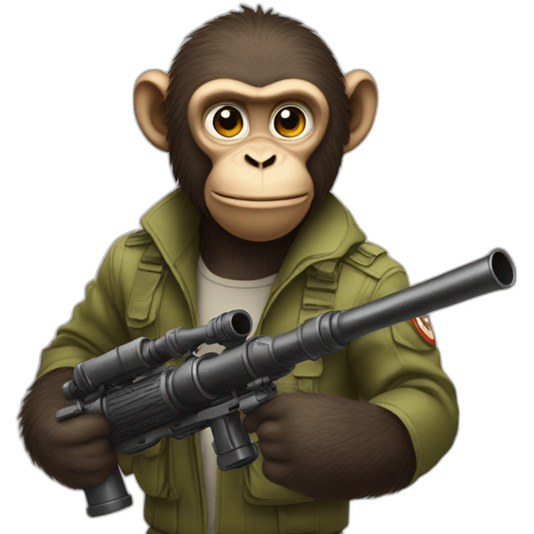 A monkey holding a bazooka emoji