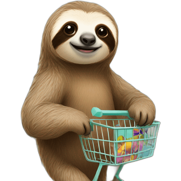 Sloth shopping emoji