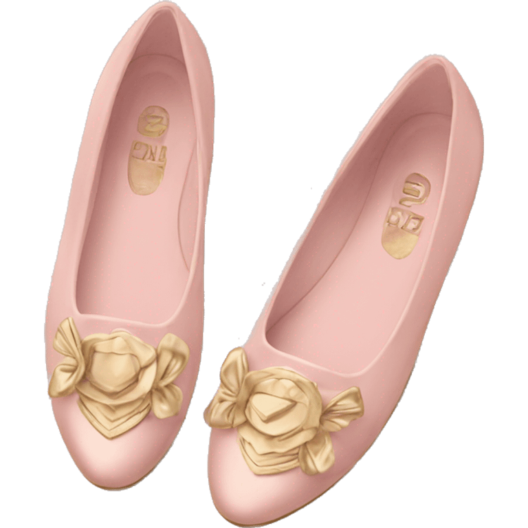 Pastel pink gold flats emoji