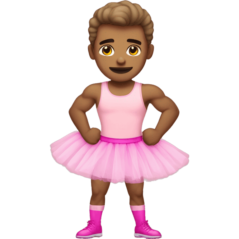 light skinned buff male in pink tutu emoji