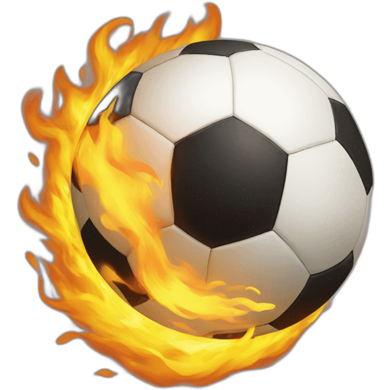 Ballon de football en feu emoji