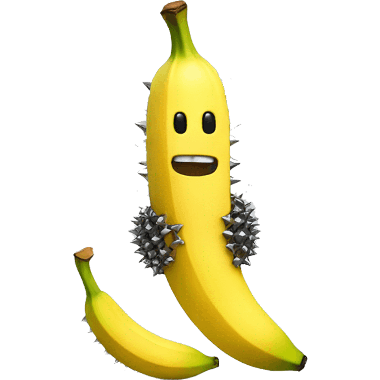 single banana with metal punk spikes emoji