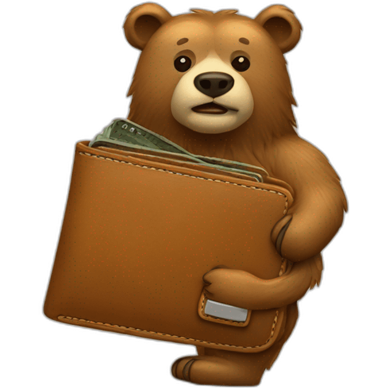 Bear with wallet crypto emoji