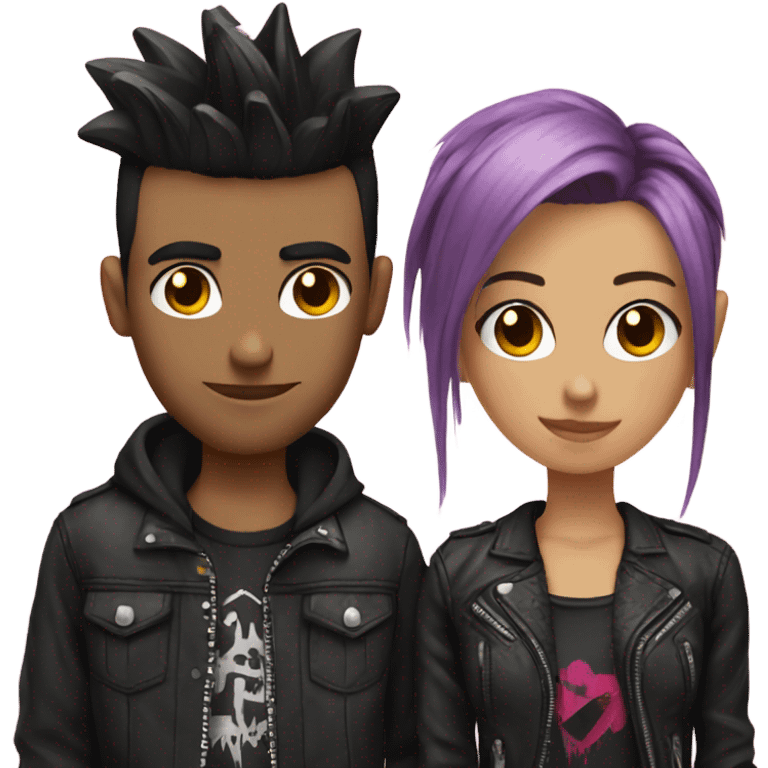 Punk boyfriend and girlfriend  emoji