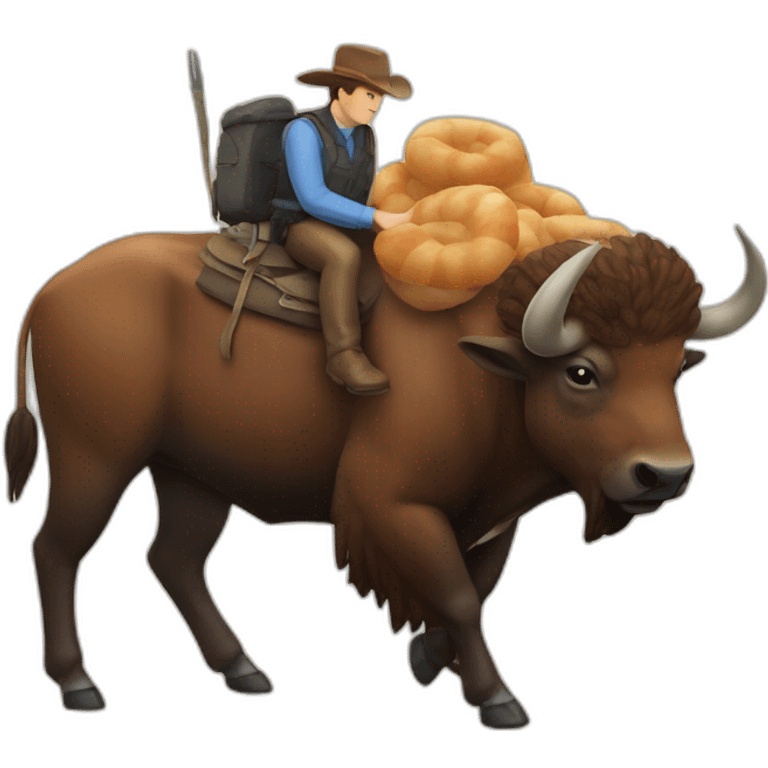 Une crevette sur un bison emoji