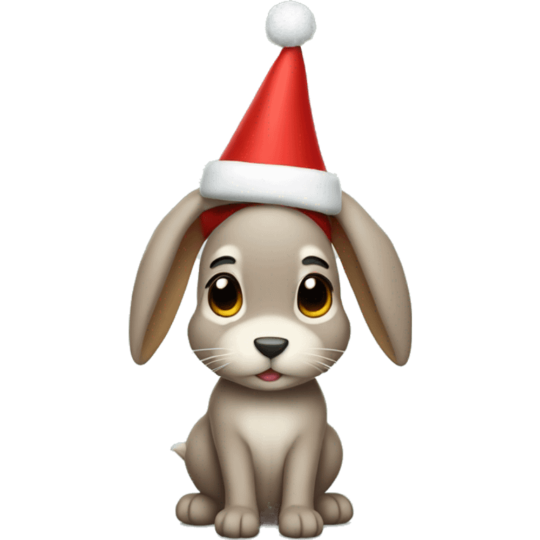 conejo con gorro de navidad  emoji