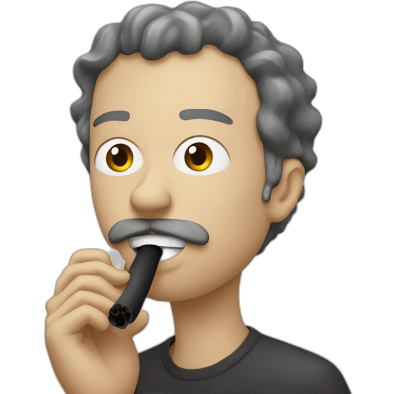 white man eating black pipe emoji