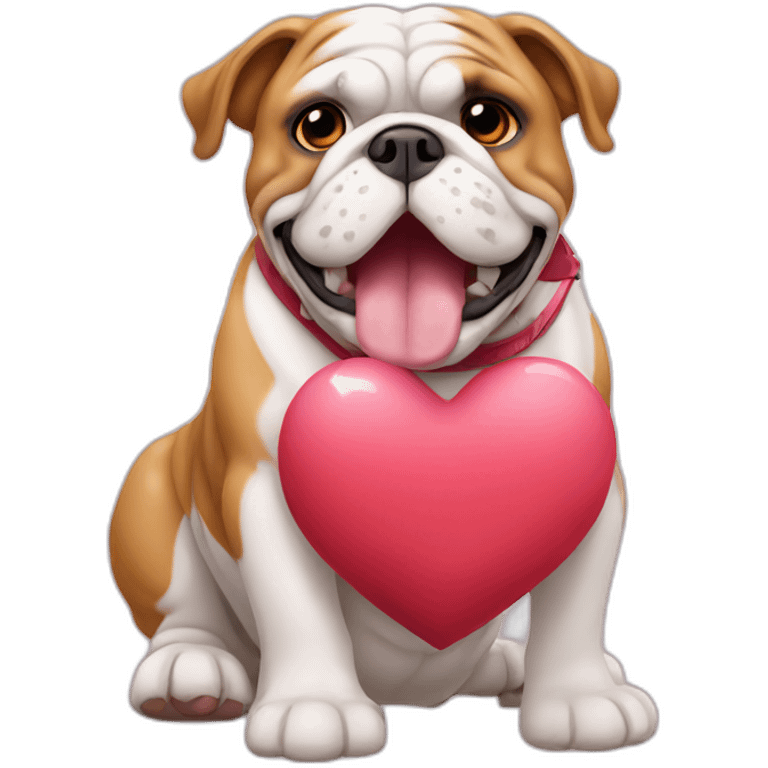 english bulldog with heart emoji