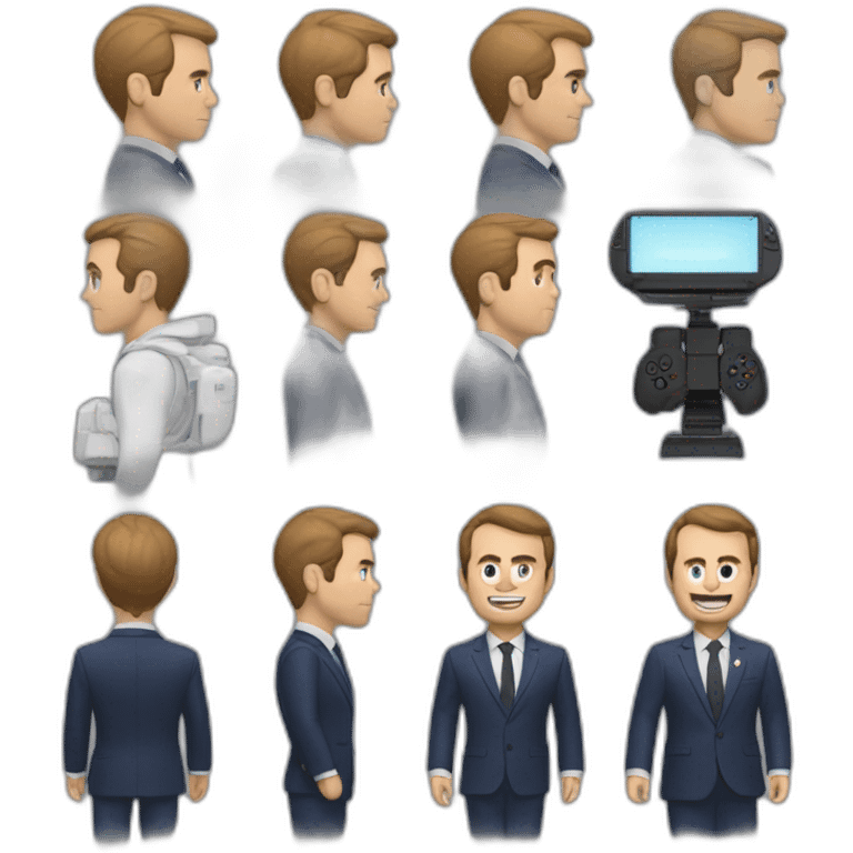 Macron qui joue à la Playstation 5 emoji