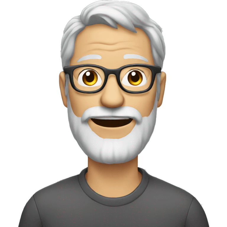 Ugly Mature man with gray hair and beard and glasses emoji