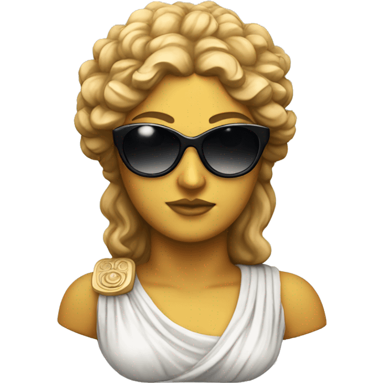 greek goddess sculpture wearing sunglasses emoji