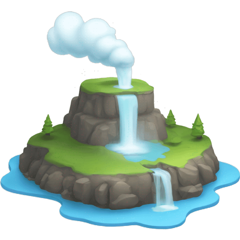 Geyser with vapor emoji