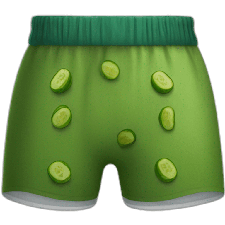 A pickle wearing pickle boxer shorts  emoji