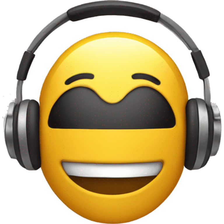 Smiley with headphones emoji