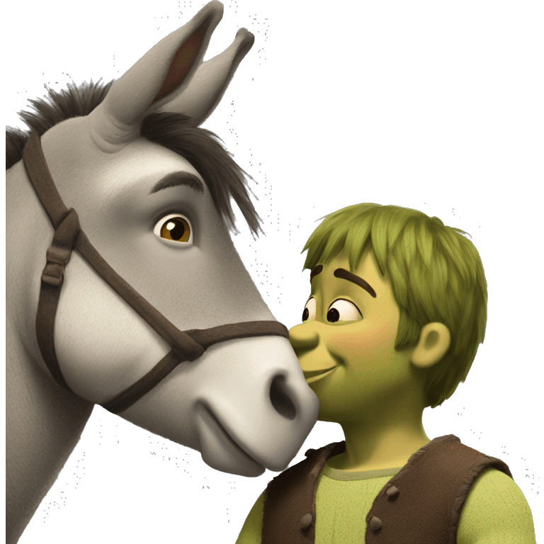 Shrek kissing donkey emoji