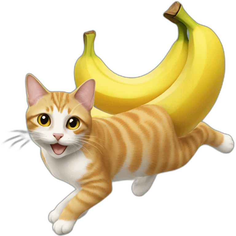 cat flying banana emoji