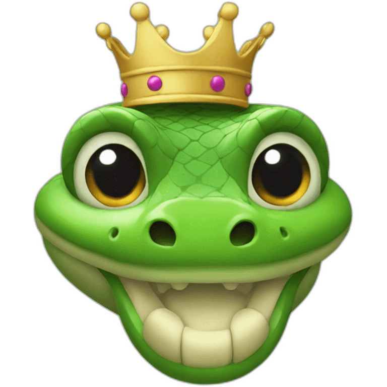 snake emoji with crown emoji