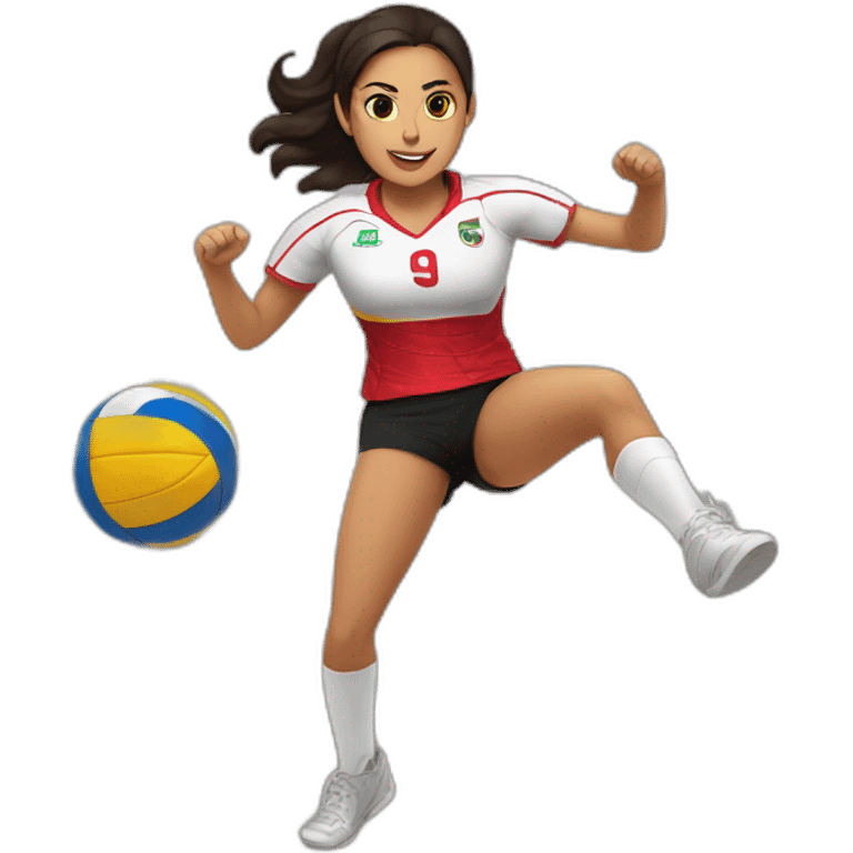 Passionate  Mexican girl volleyball player emoji