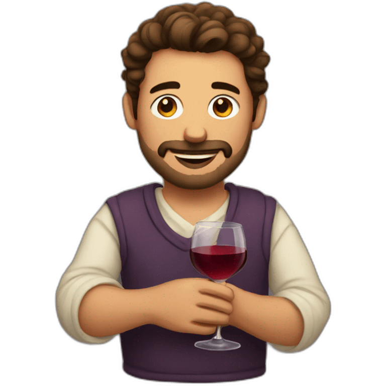 cozy husband with wine emoji