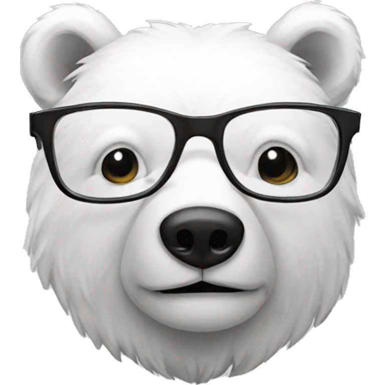 white bear with glasses emoji